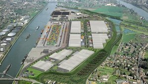 Vue aérienne du Trilogiport